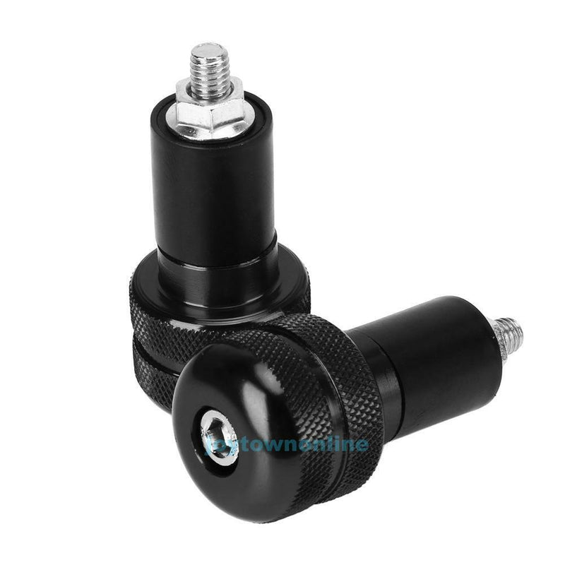 1 Pair 22mm Motorcycle Anti Vibration Handle Bar End Plug Grip Ends Caps Black