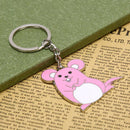 Cartoon Pink Mouse Keychain Decoration Bag Car Accessories Keyring Pendant GifTE