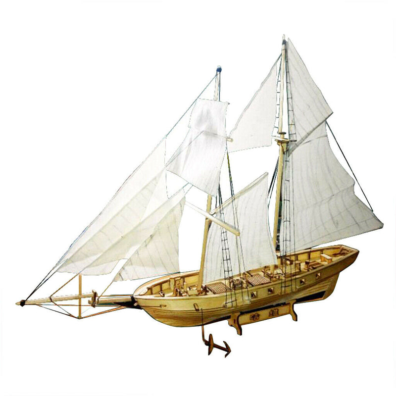 Handmade DIY Building Kits Boats Wood Sailboat Sailing Ship Puzzles Toys