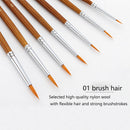 7pcs Acrylic Painting Students Detail Liner Gift Nail Paint Brush Set Gouache