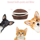 Soft Cat Waterproof Nest Washable Pet Cute Hamburger Bed Kennel (Maroon) A