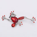 Pretty Rhinestone Crystal Red Frog Brooch Pins Animal Jewelry