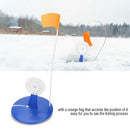 Ice Fishing Rod Tip-Up Compact Metal Pole Orange Flag Angler Tackle Accesso I9E6