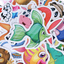 50Pcs Cute cartoon animal DIY scrapbook suitcase laptop guitar bike stickeME