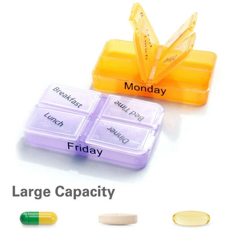 4 Times A Day Weekly Medicine Case Moisture-Proof Container for Pills Vitamin