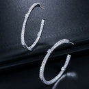 Fashion Personality Cubic Zirconia Exaggerated Big Circle Earrings Female B