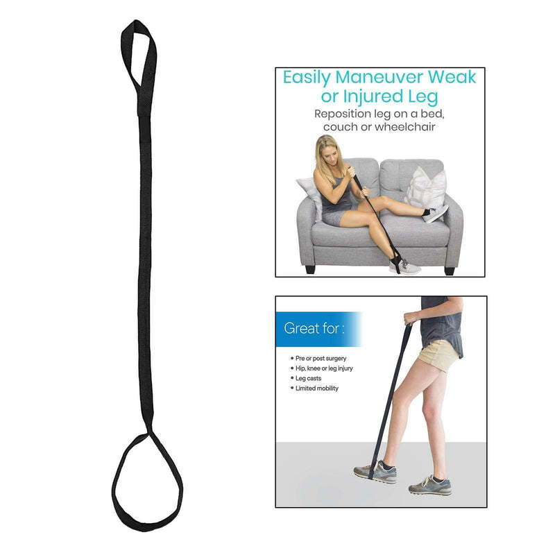 Leg Lifter Strap, 44" Leg Strap with Webbed Loops for Hand & Foot, Easy to Use