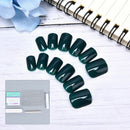 24pcs Solid green French False Nails Art Acrylic Full Cover Tips Manicure Gl%!
