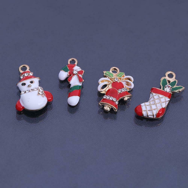 8pcs Christmas Series Charms Pendant DIY Crafts Jewelry Hair Accessories(1)