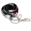 Rainbow Strap Lanyard Bling Rhinestone Crystal Custom for ID Badge Key Ring