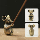 2pcs Brass GoldenFeng Shui Statue Chinese Zodiac Animal Mouse/Rat Birthday Gift