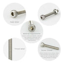 M3 Stainless Steel Hex Socket Head Cap Screws Nuts Assortment Kit, Hex Wren V5Z8