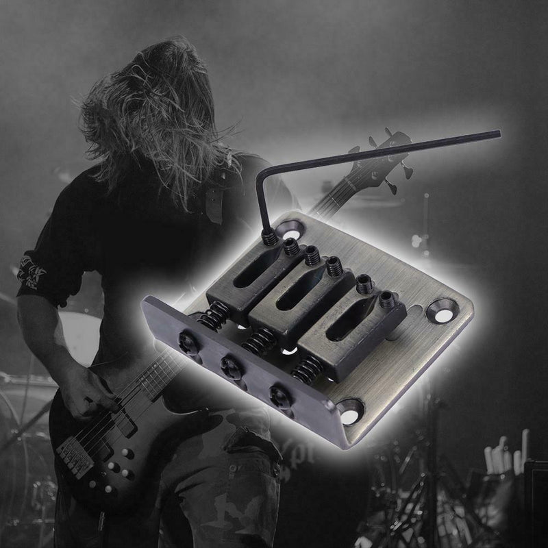 3-String Electric Bass Bridge with Screws+ Wrench Musical Instrument Parts A