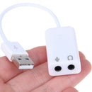 External USB Audio Sound Card Adapter 7.1 Virtual Channel With Cable 3.5mm H Kw