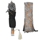 Compact Lace Wedding Parasol Folding Travel Sun Umbrella UV Block (gray)