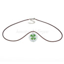 Lucky Crystal Four Leaf Clover Heart Pendant Necklace Irish Shamrock Charm Chain