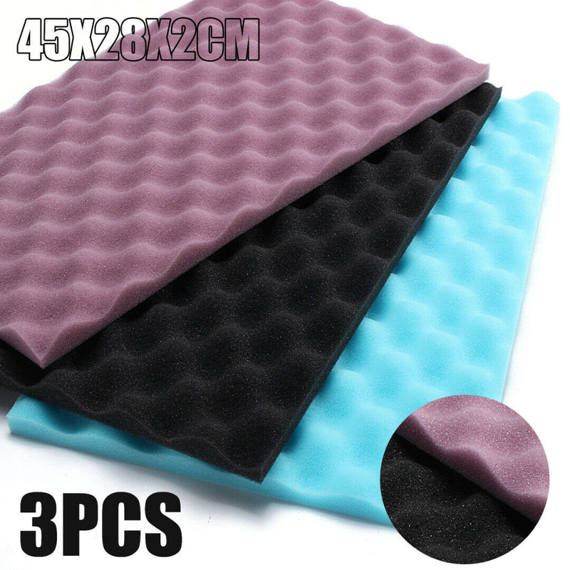 3pcs Aquarium Media Filter Foam Sponge Pads Flame Retardant Silencing Sponge #