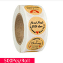 500Pcs Craft Paper Seal Label Thank You Stickers Handmade Custom Gift Bake SEAU