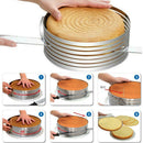 1Pcs Adjustable Round Stainless Steel Mousse Cake Ring Mold Layer Slicer Cutter