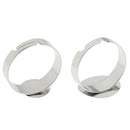 50pcs Blank Adjustable Ring Base for DIY Cabochon Ring Jewelry Craft 1.5cm