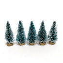15pcs Snow Pine Mini Christmas Tree DIY Craft Frost Wooden Base Artificial Gift