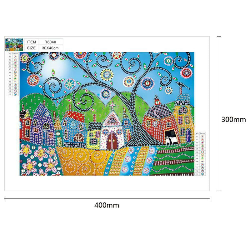 5D DIY Special-shaped Diamond Painting Cross Stitch Craft Kit (R8040 Tree)