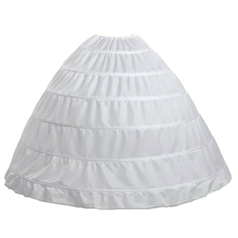 Drawstring Wedding Bridal Petticoat Six Hoops Larges Full White R8Q5