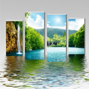4 Panels Unframed Art Canvas Oil Painting Picture Waterfall and Lake Print