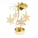 Spinning Christmas Tea Light Holder Animal Mood Light Candlestick Snowflake