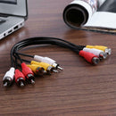 25cm 3 RCA Female Jack to 6 RCA Male Plug Audio Video AV Adapter Cable