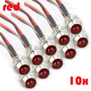 10x 12V 8mm LED Dash Panel Warning Pilot Light Indicator Lamp Car Boat