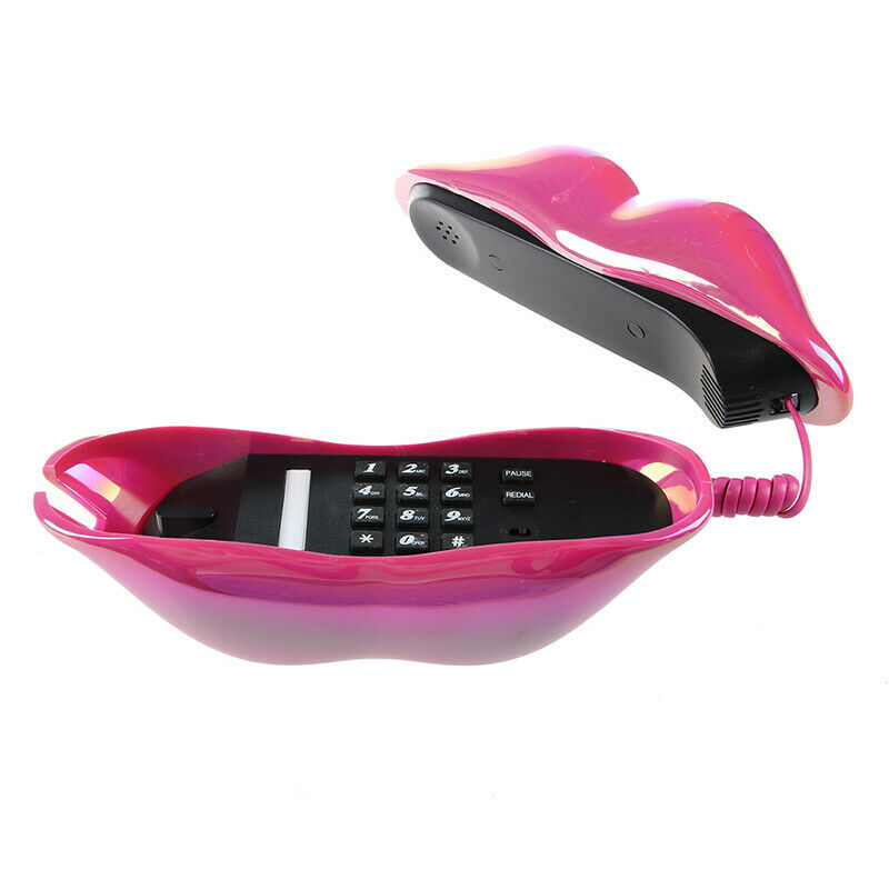Vivid Marilyn Monroe Amaranth Glossy Sexy Lips Kiss Corded Telephone Phone M6J7