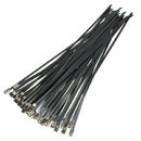 45Pcs Stainless Steel PVC Coated Self Locking Cable Strap Hoops ties Zip ti