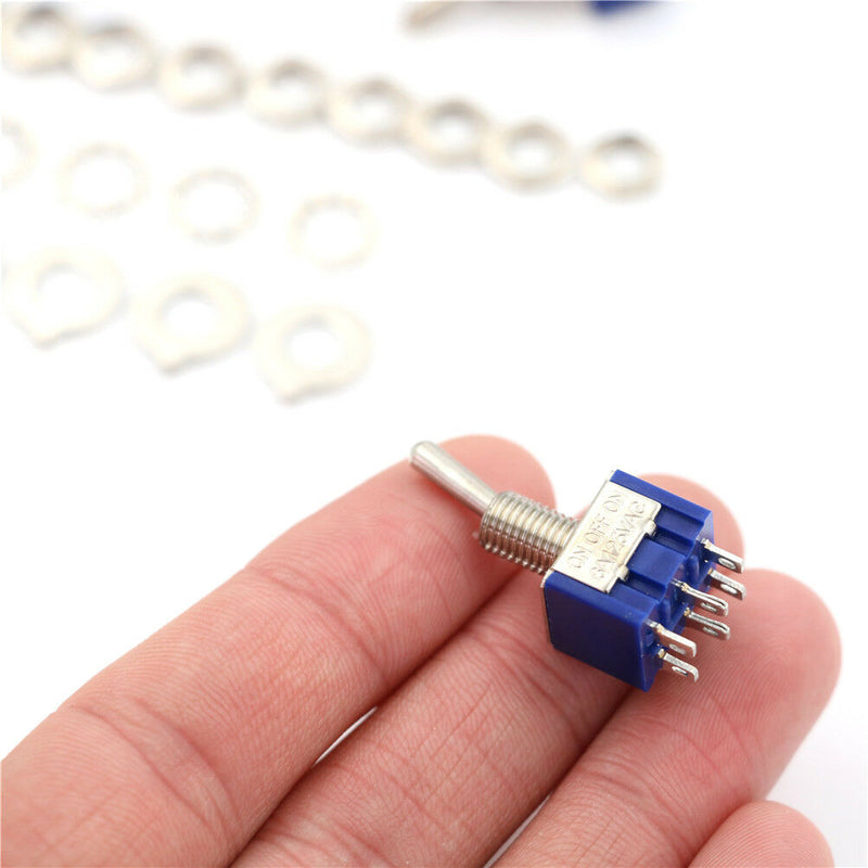 5Pcs MTS-203 AC 125V 6A ON/OFF/ON 3 Position DPDT Toggle Switch SE