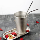 5pcs Set Reusable Metal Steel Drinking Straws with Cleaning Brush