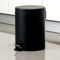 5L Round Metal Step Trash Can Bathroom Silent Wastebasket Garbage Bin Black