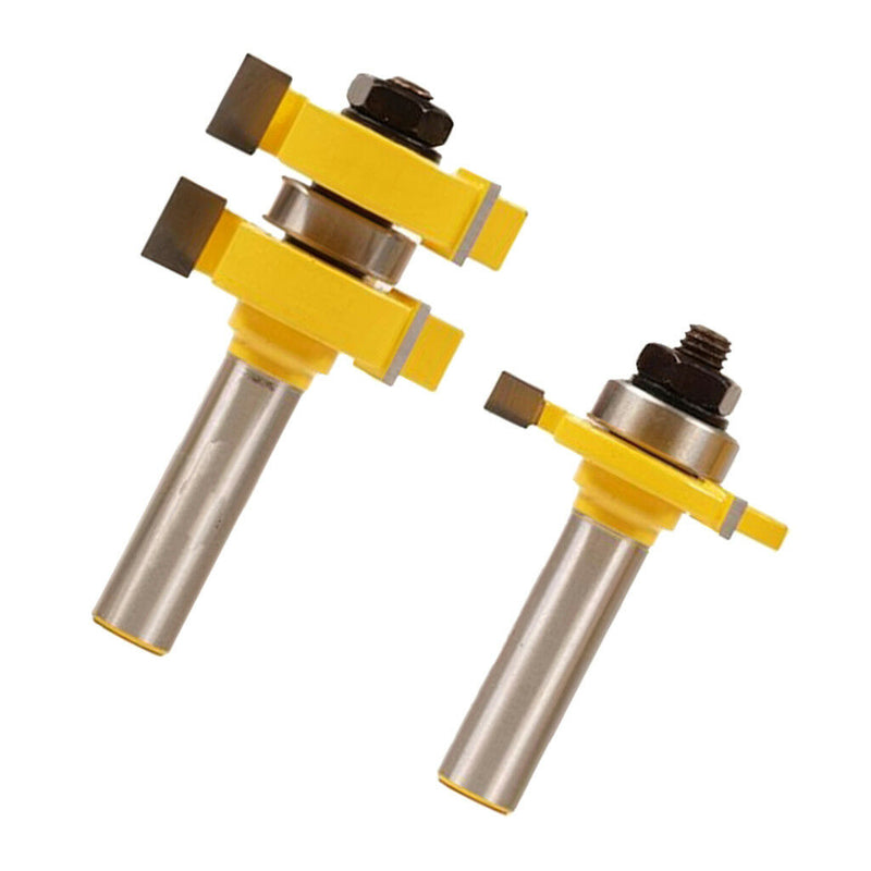 2pcs Adjustable Tongue&Groove Router Bit Set 1/2inch Shank Woodworking Tool