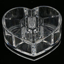 6-Slot Compact Personal Lipstick Display Stand Cosmetics Holder Heart-shape