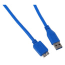 SuperSpeed USB 3.0 Cable, Type A to Type B Micro, M / M, 6 FT, Blue