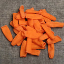 100pcs Rubber Latex Fingertip Finger Cots Nail Protection Orange S