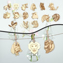 25pcs Wooden Ornament Animal Shape for DIY Scrapbooking Home Decor Craft