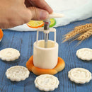 Flower Print Mooncake Mold Round Hand Press Cake Decor Festival Baking Tool