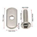 4Pieces Kayak Canoe Screws Track Nuts Rail/Track Hardware Gear Mounting