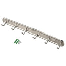 Household Metal Wall Mounted 6 Hooks Towel Rack Hanger 15" Long