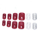24pcs Bride Nail Art Finger Full Cover Artificial Nail Tips N%!