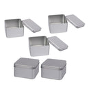 5 Pieces 90x90x55mm Small Square Tin Boxes Metal Storage Box Jewellery Watches