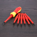 Screwdriver Repair Kit Insulation Electric Manually Red 7pcs