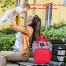 Printing Mommy Travel Backpacks Big Maternity Nappy Top-handle Bags (Red) A