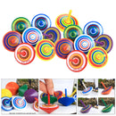 15x Wooden Spinning Top Montessori Intelligence Development Toys Multicolor