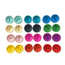 100pcs 15mm Colorful Round Wood Flatback DIY Wooden Buttons Sewing Craft Sc